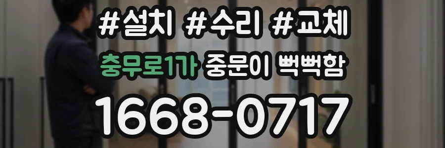 충무로1가 중문이 뻑뻑함