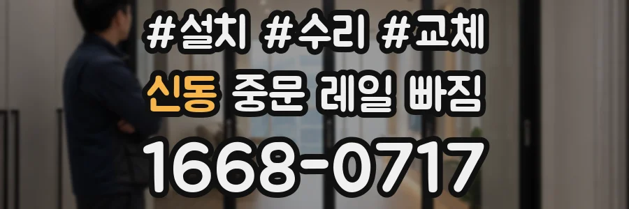 신동 중문 레일 빠짐
