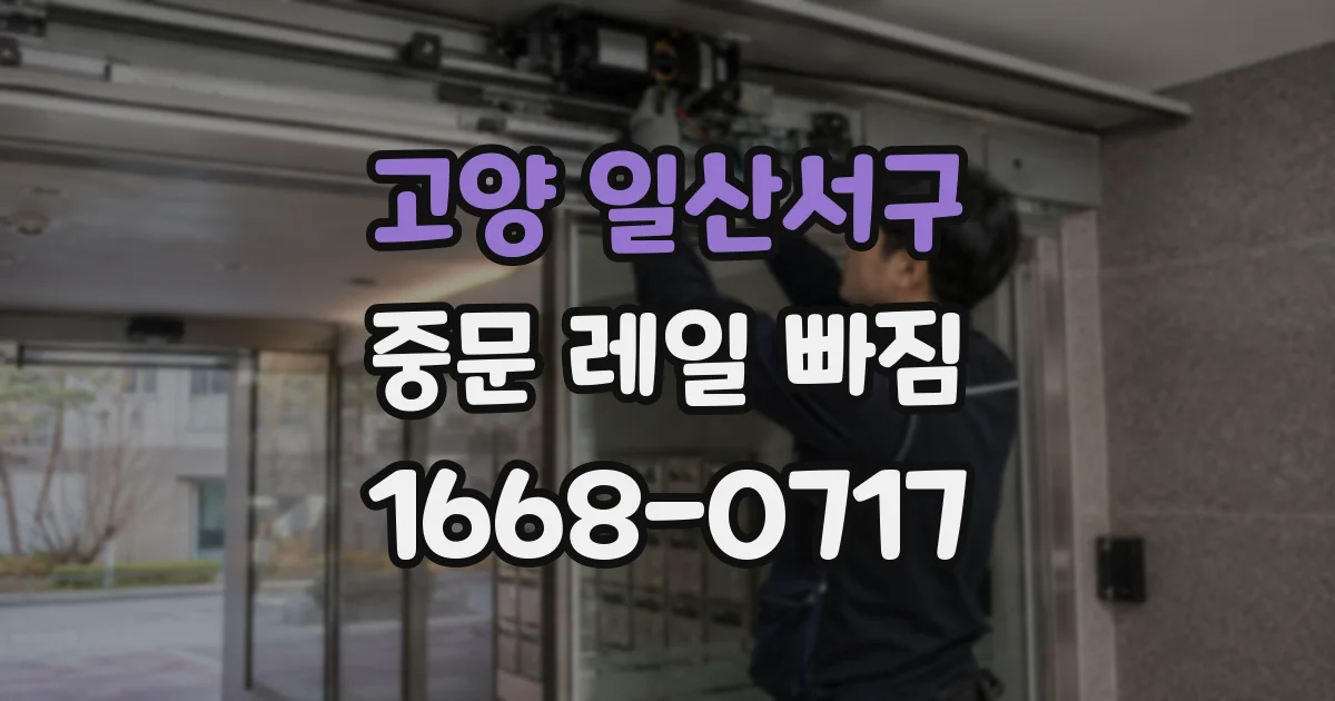 고양 일산서구 중문 레일 빠짐