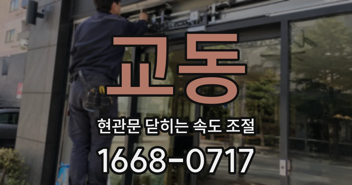 교동 현관문 닫히는 속도 조절
