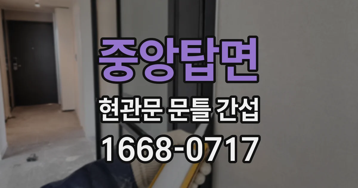 중앙탑면 현관문 문틀 간섭