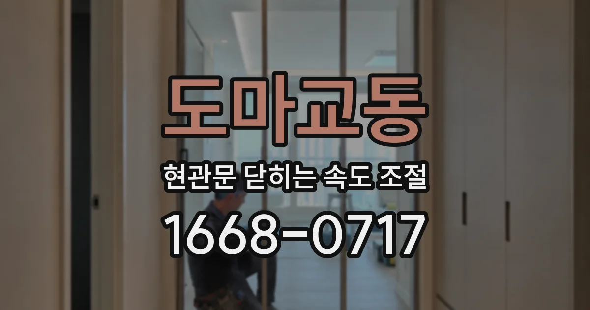 도마교동 현관문 닫히는 속도 조절