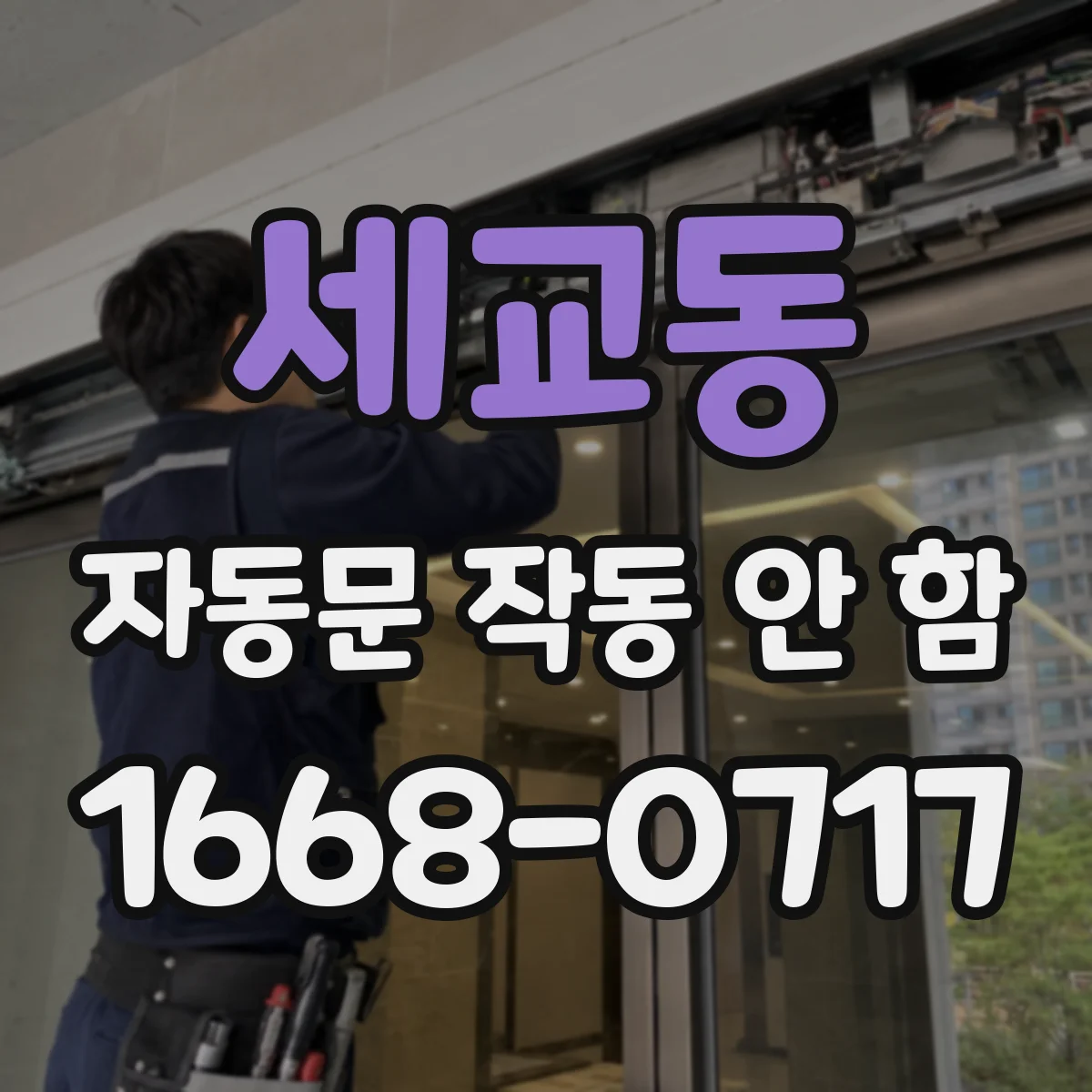 세교동 자동문 작동 안 함