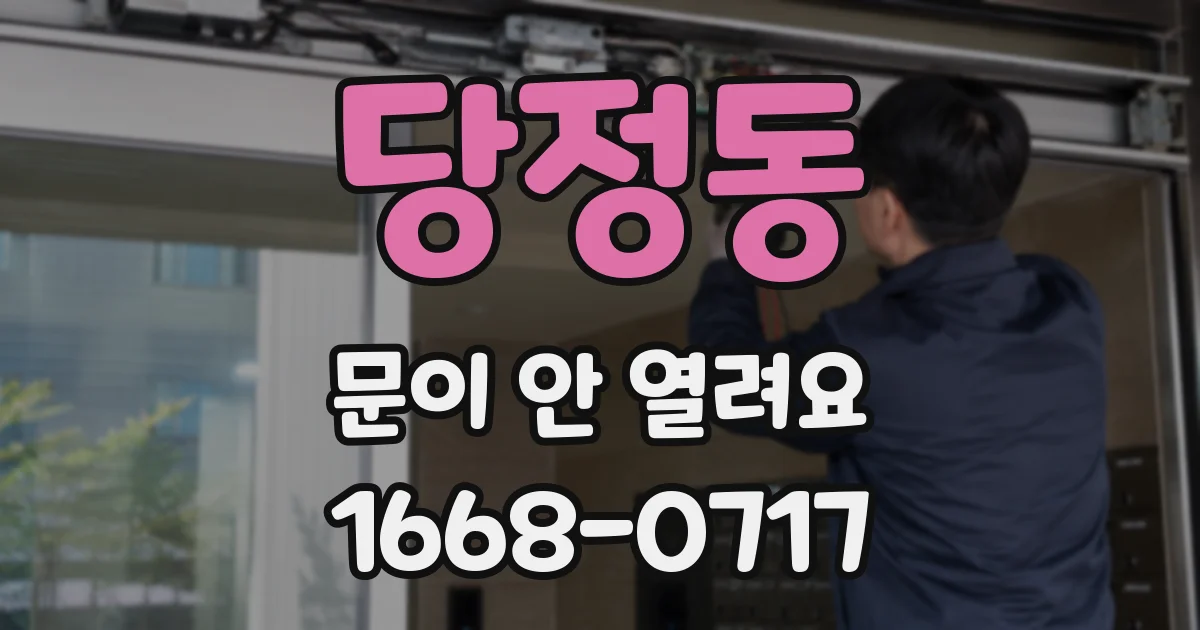 당정동 문이 안 열려요