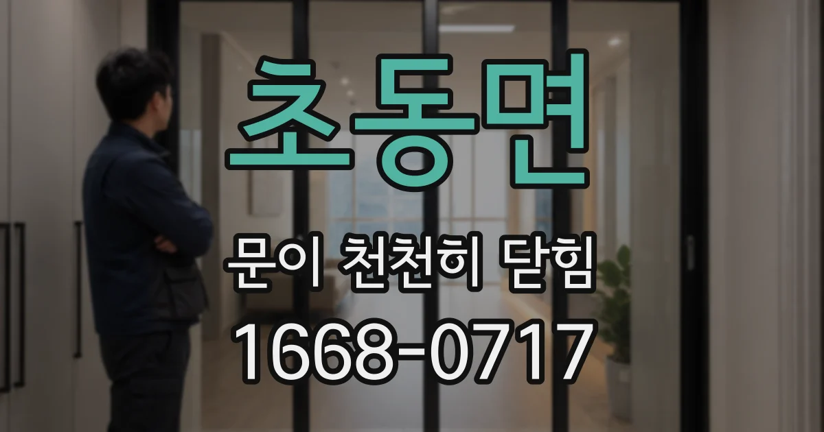 초동면 문이 천천히 닫힘