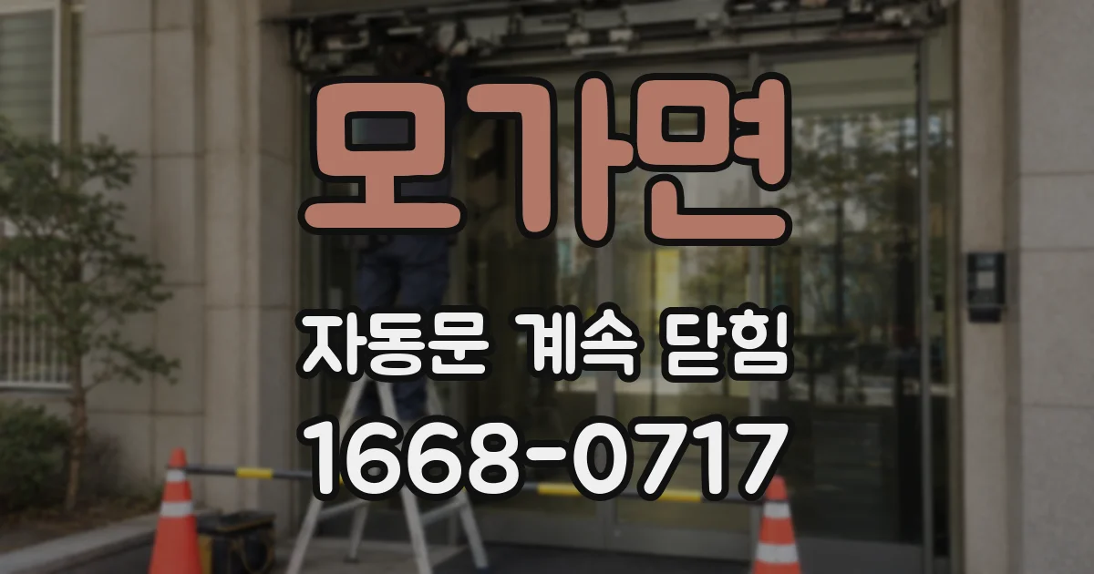 모가면 자동문 계속 닫힘