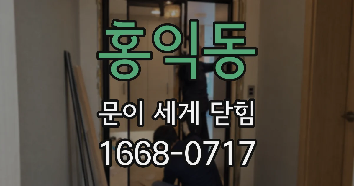 홍익동 문이 세게 닫힘