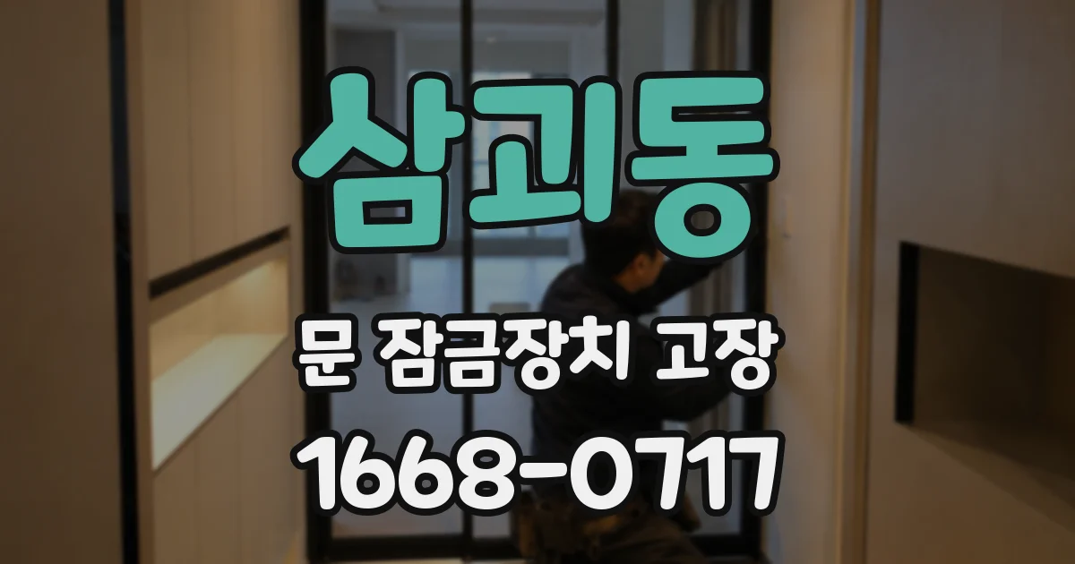 삼괴동 문 잠금장치 고장