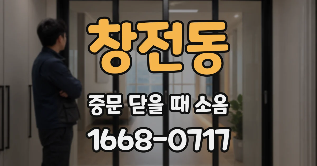 창전동 중문 닫을 때 소음