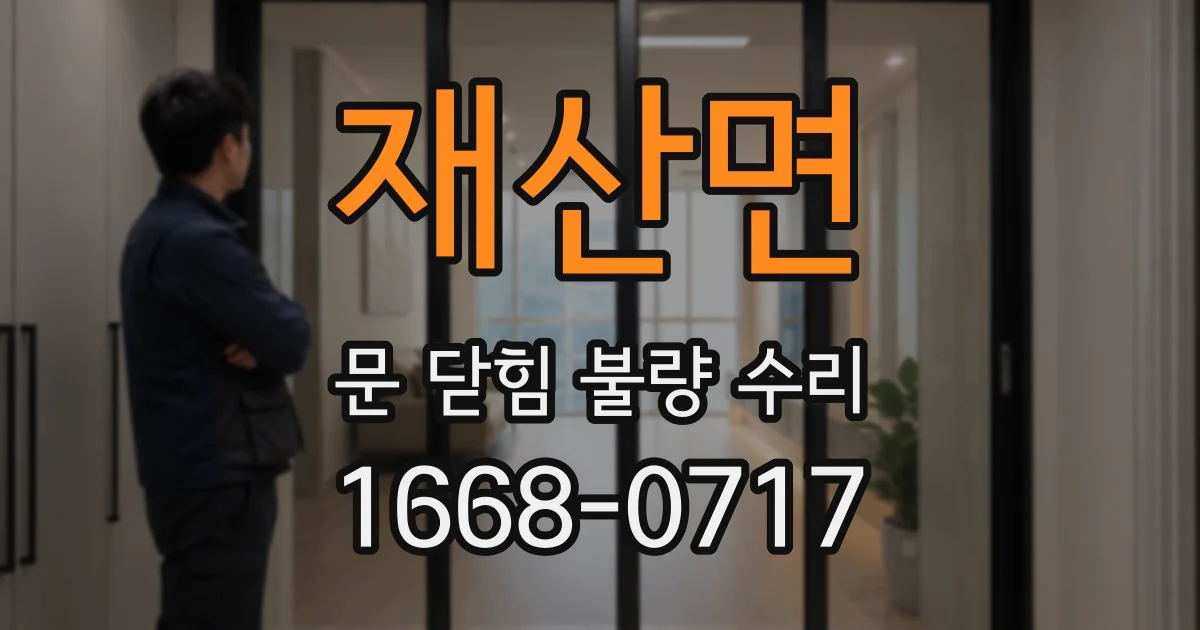 재산면 문 닫힘 불량 수리