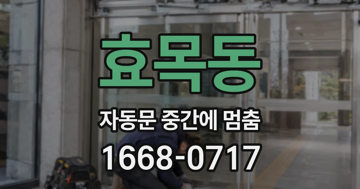 효목동 자동문 중간에 멈춤