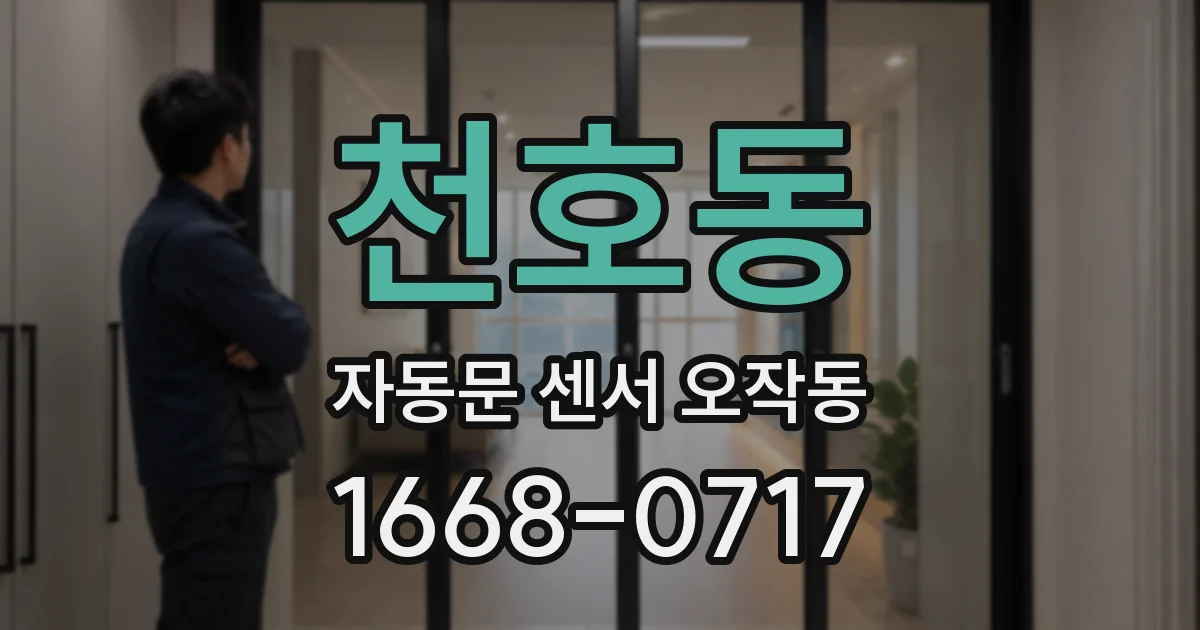 천호동 자동문 센서 오작동
