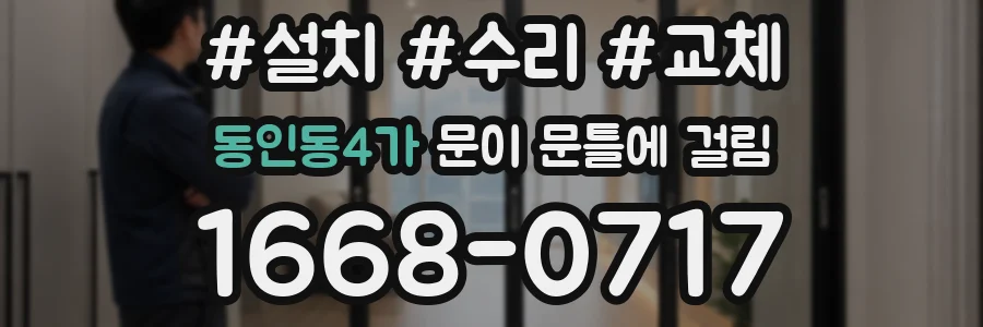 동인동4가 문이 문틀에 걸림
