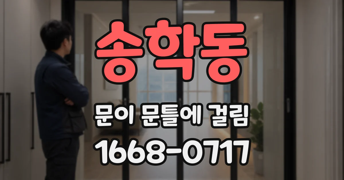 송학동 문이 문틀에 걸림