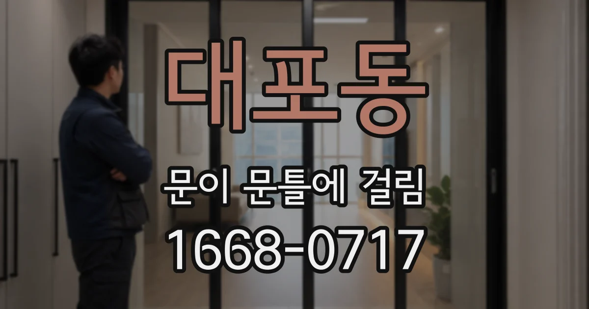 대포동 문이 문틀에 걸림