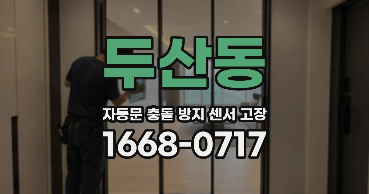 두산동 자동문 충돌 방지 센서 고장