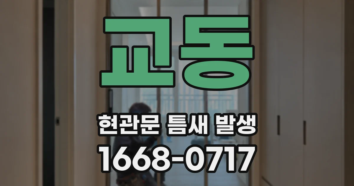 교동 현관문 틈새 발생