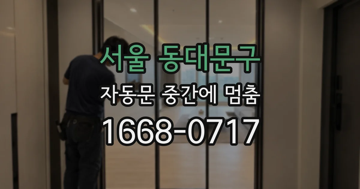 서울 동대문구 자동문 중간에 멈춤
