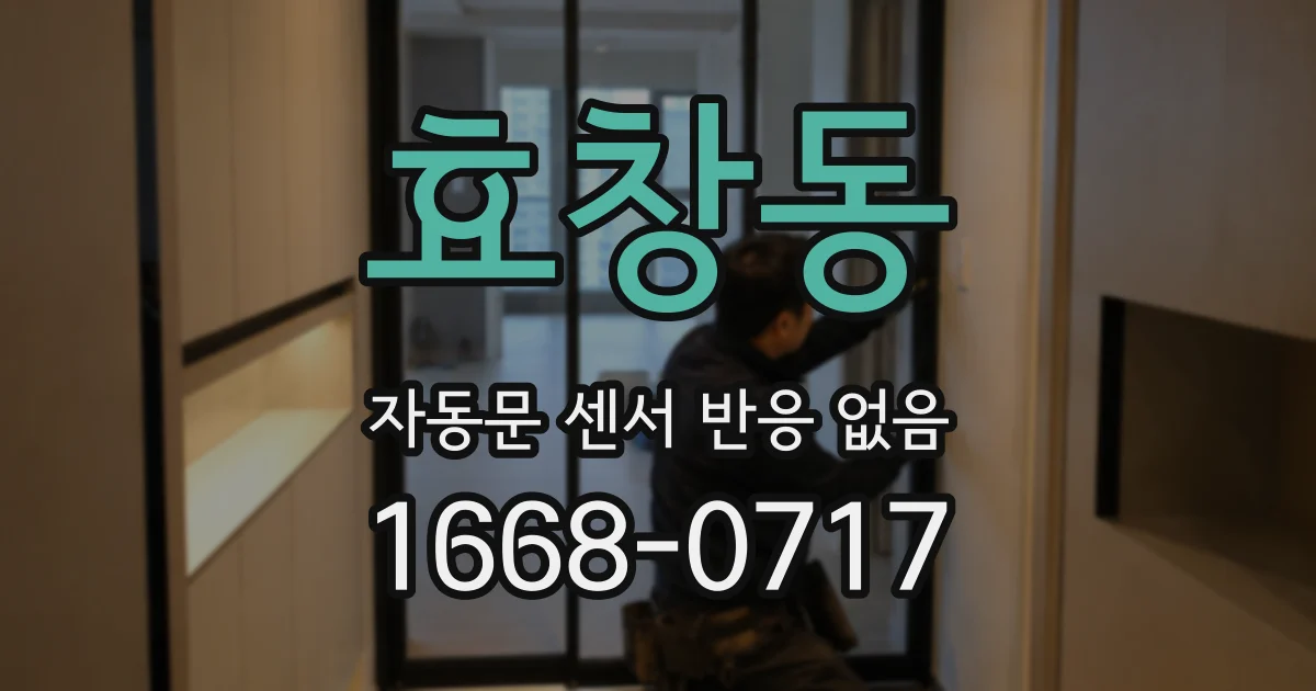 효창동 자동문 센서 반응 없음