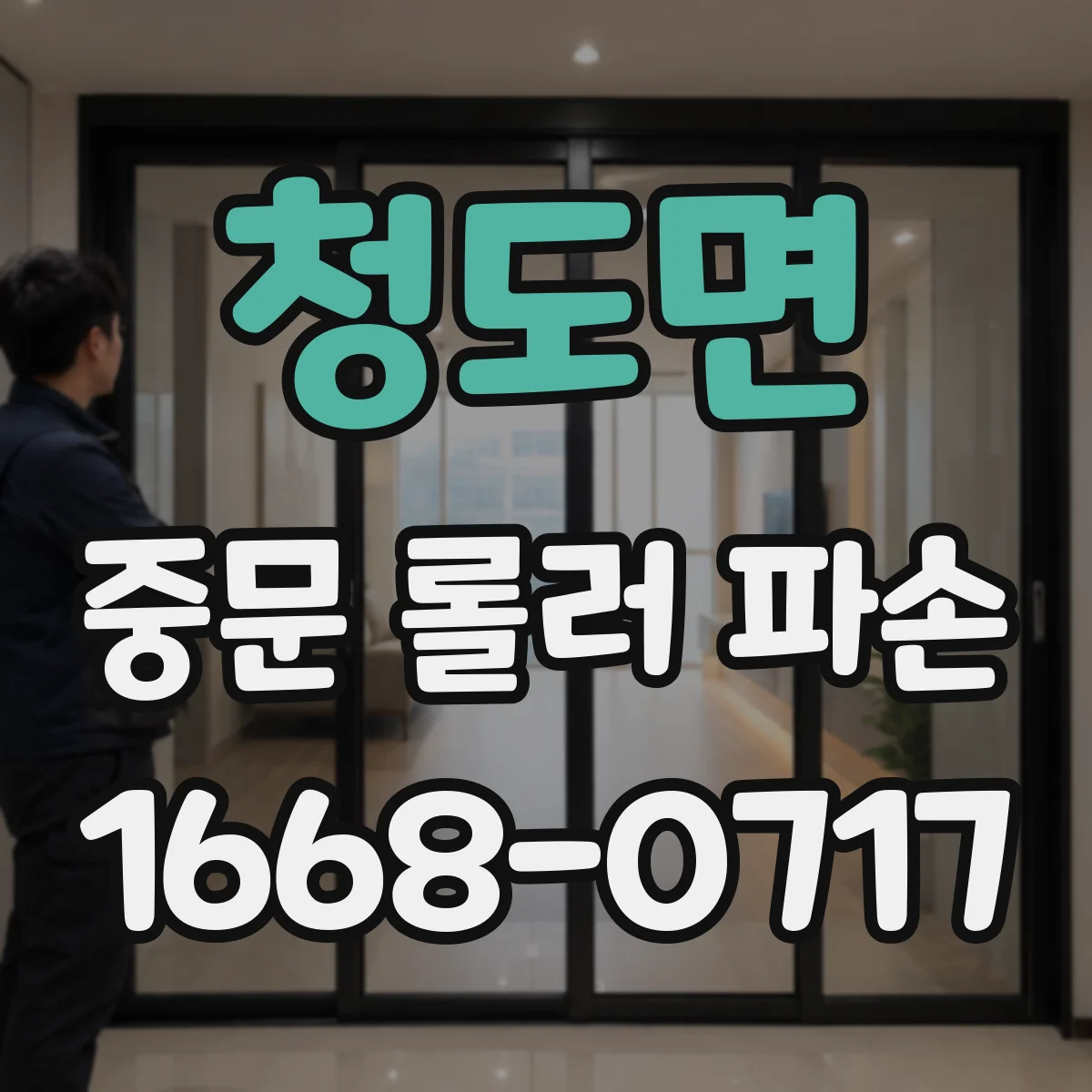 청도면 중문 롤러 파손