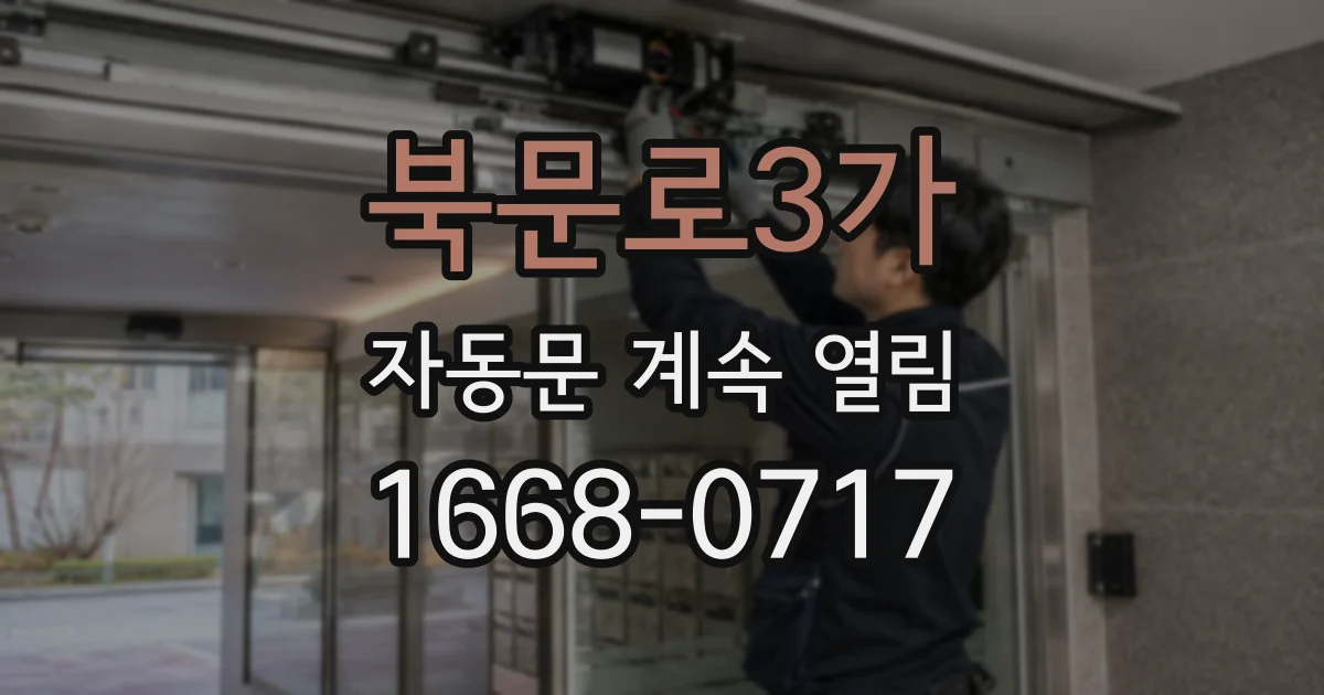 북문로3가 자동문 계속 열림