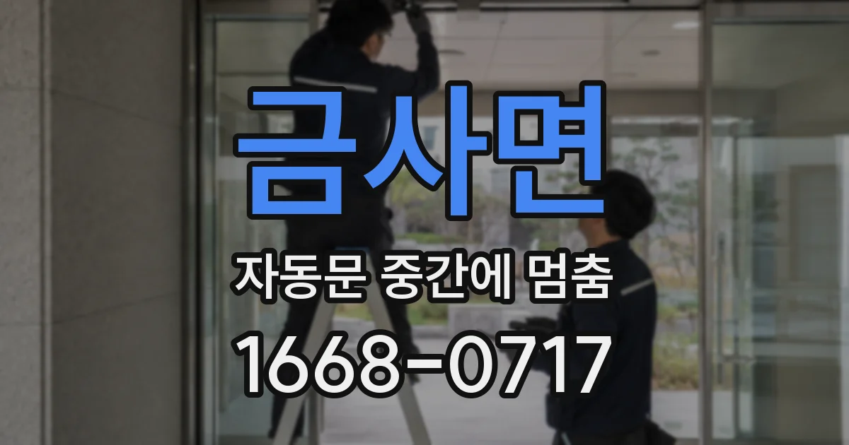 금사면 자동문 중간에 멈춤