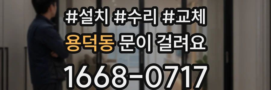 용덕동 문이 걸려요