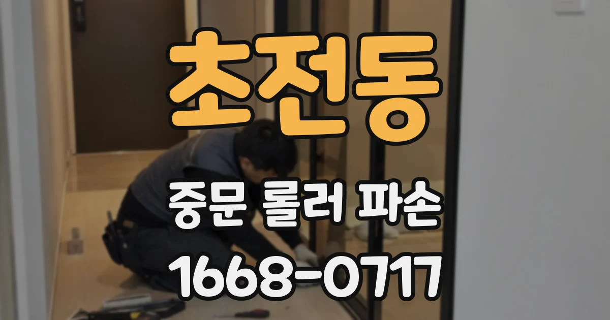 초전동 중문 롤러 파손