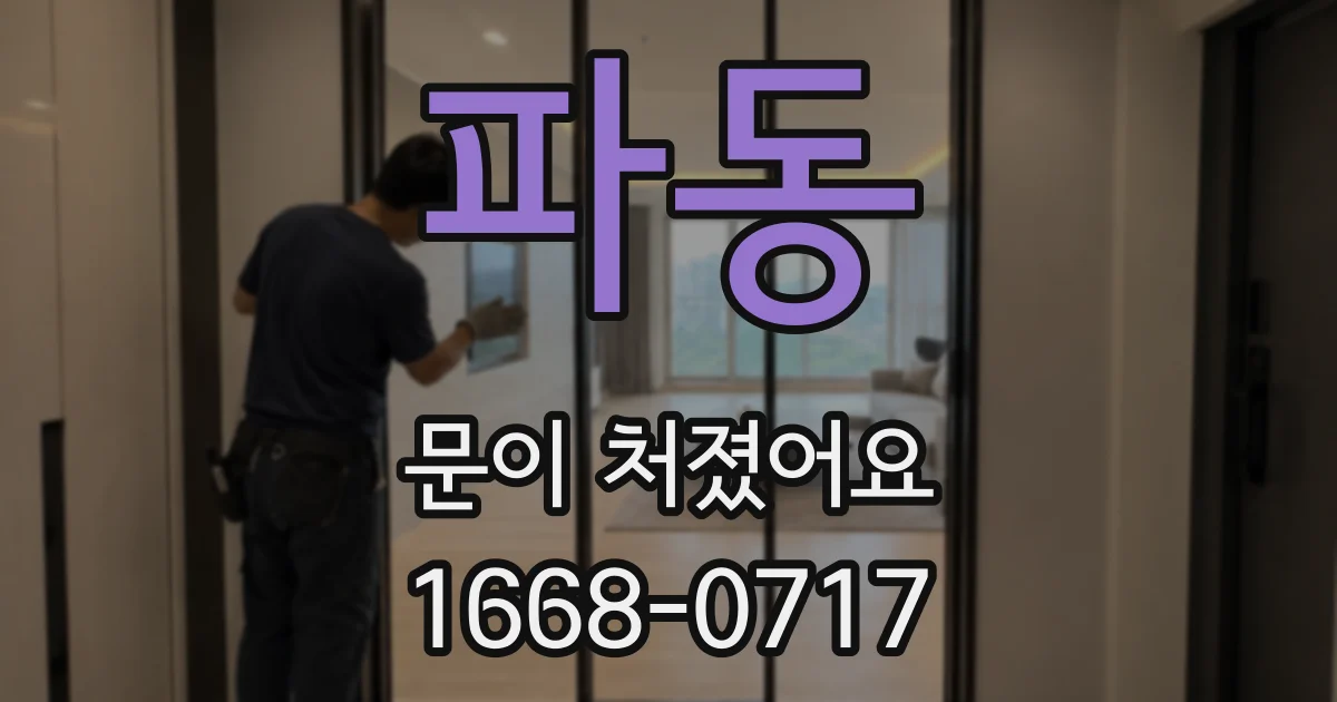 파동 문이 처졌어요