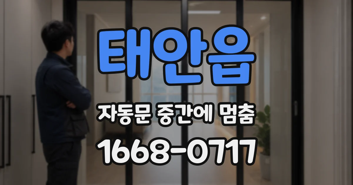 태안읍 자동문 중간에 멈춤