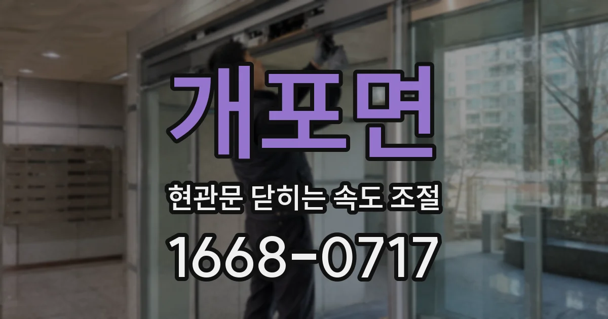 개포면 현관문 닫히는 속도 조절