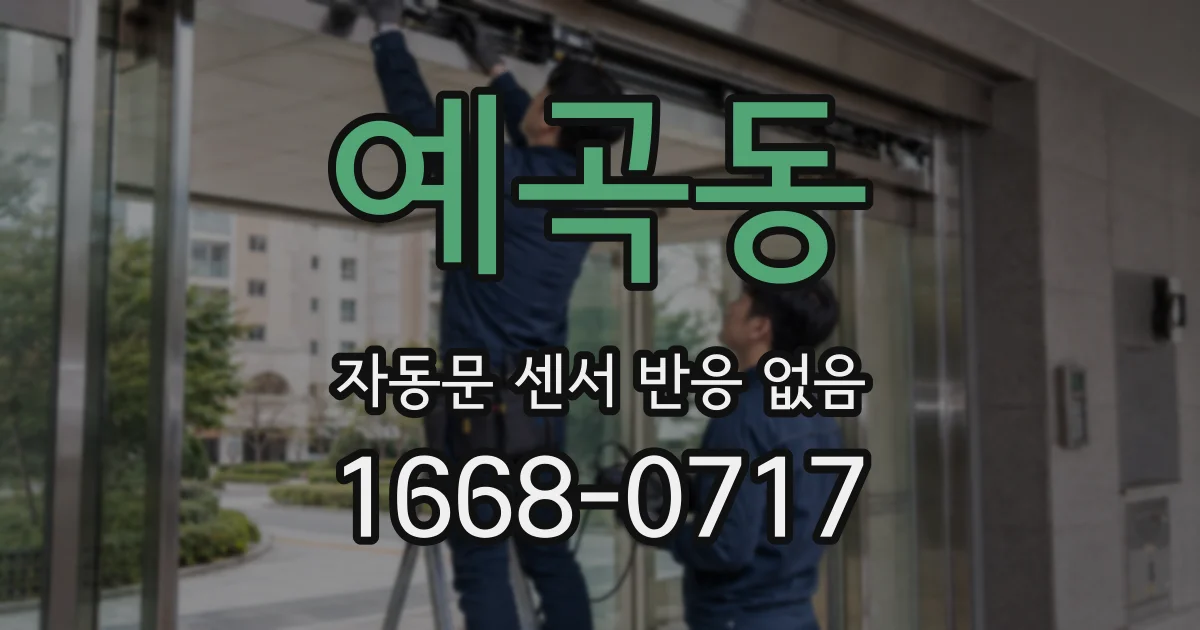 예곡동 자동문 센서 반응 없음