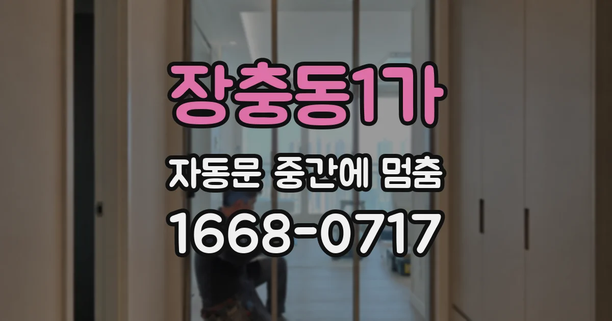 장충동1가 자동문 중간에 멈춤