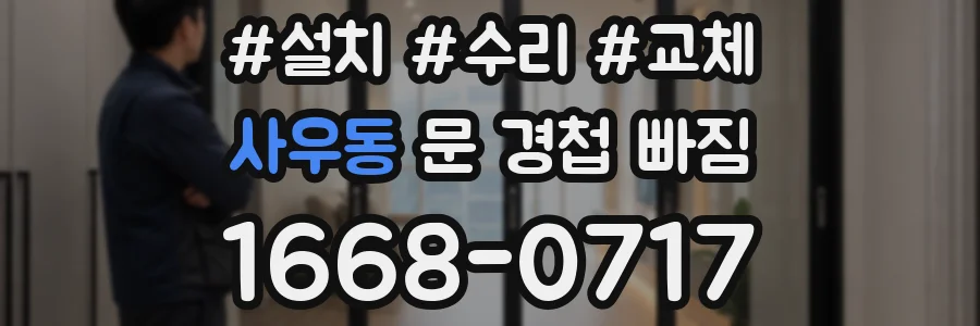 사우동 문 경첩 빠짐