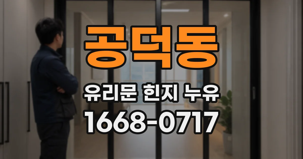 공덕동 유리문 힌지 누유