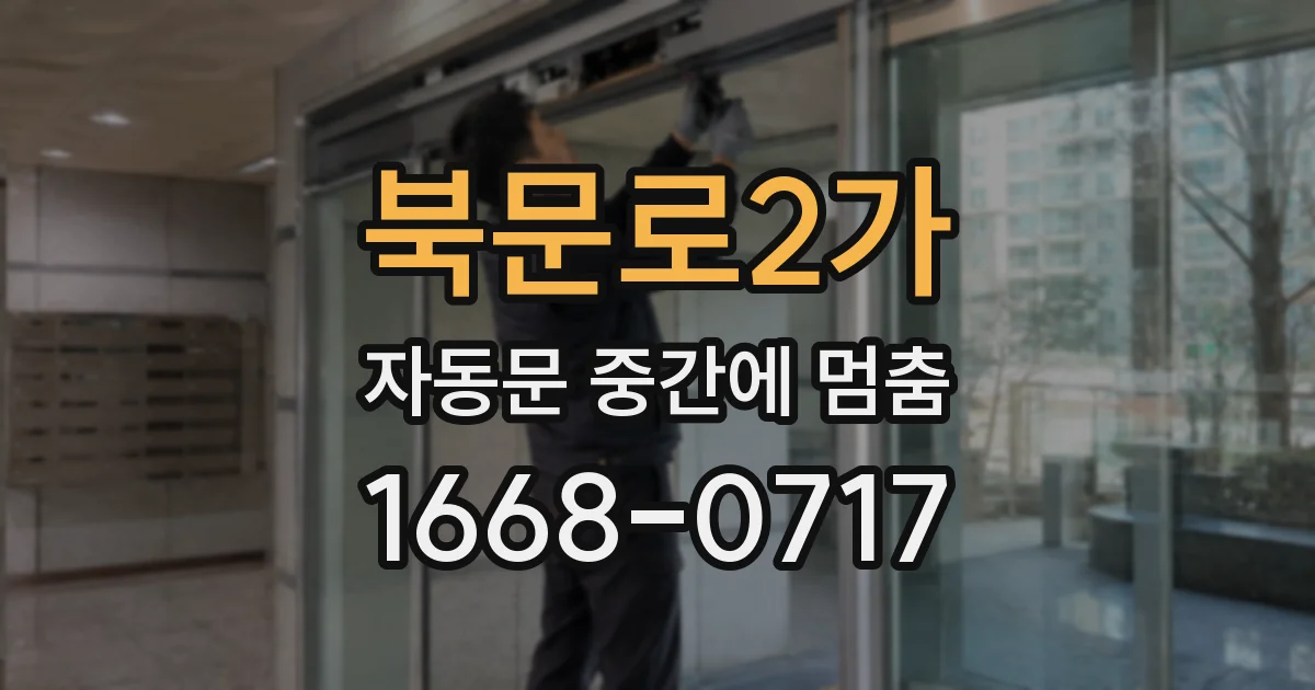 북문로2가 자동문 중간에 멈춤