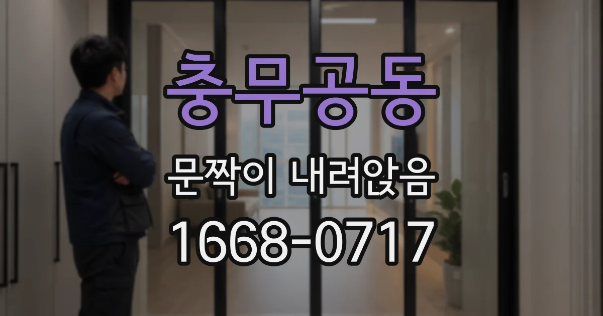 충무공동 문짝이 내려앉음