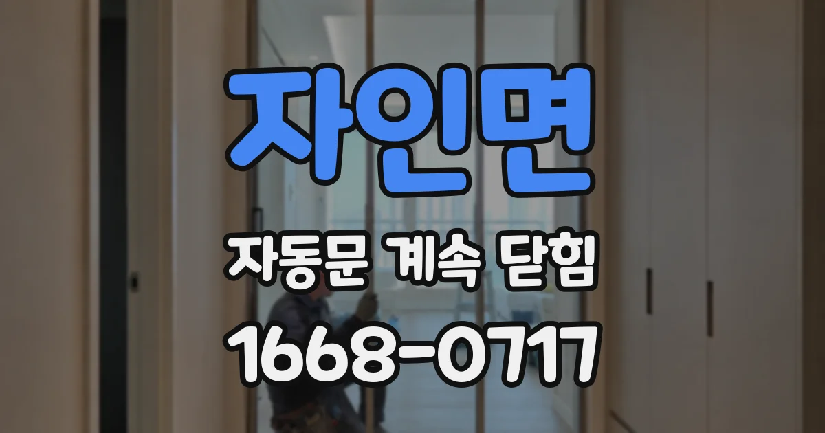 자인면 자동문 계속 닫힘