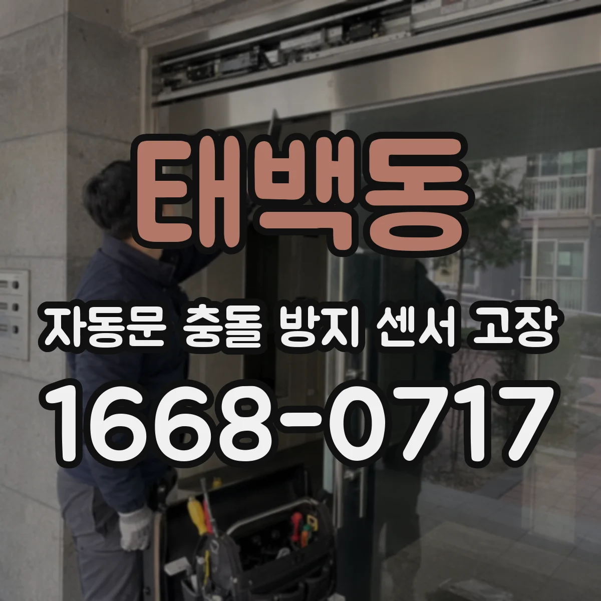 태백동 자동문 충돌 방지 센서 고장