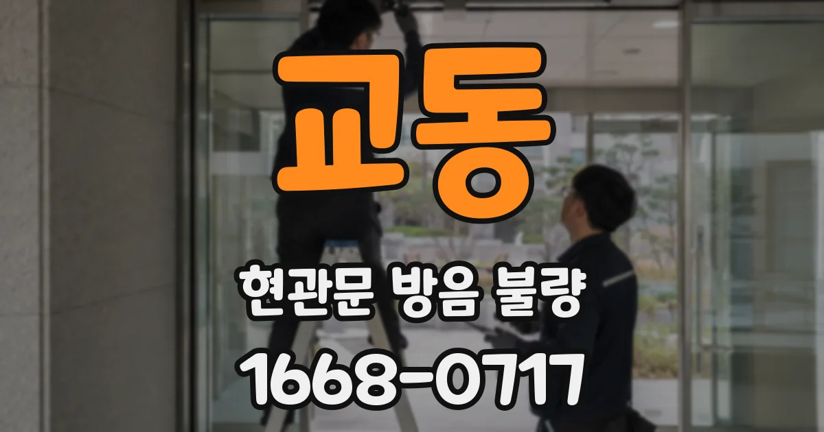 교동 현관문 방음 불량