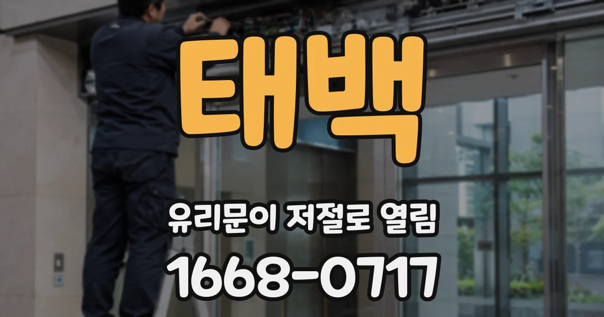 태백 유리문이 저절로 열림