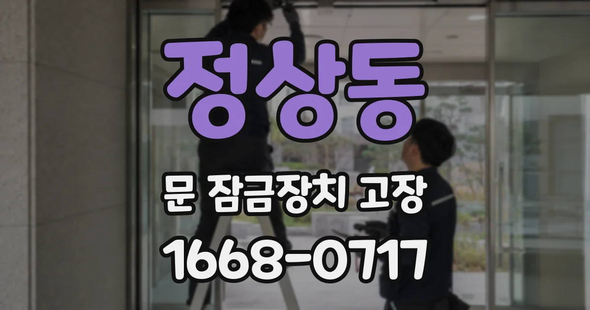 정상동 문 잠금장치 고장