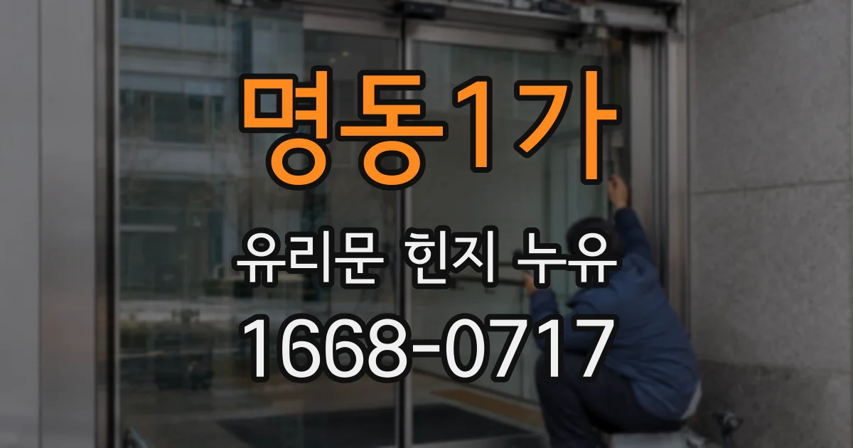 명동1가 유리문 힌지 누유