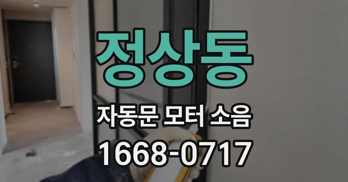 정상동 자동문 모터 소음