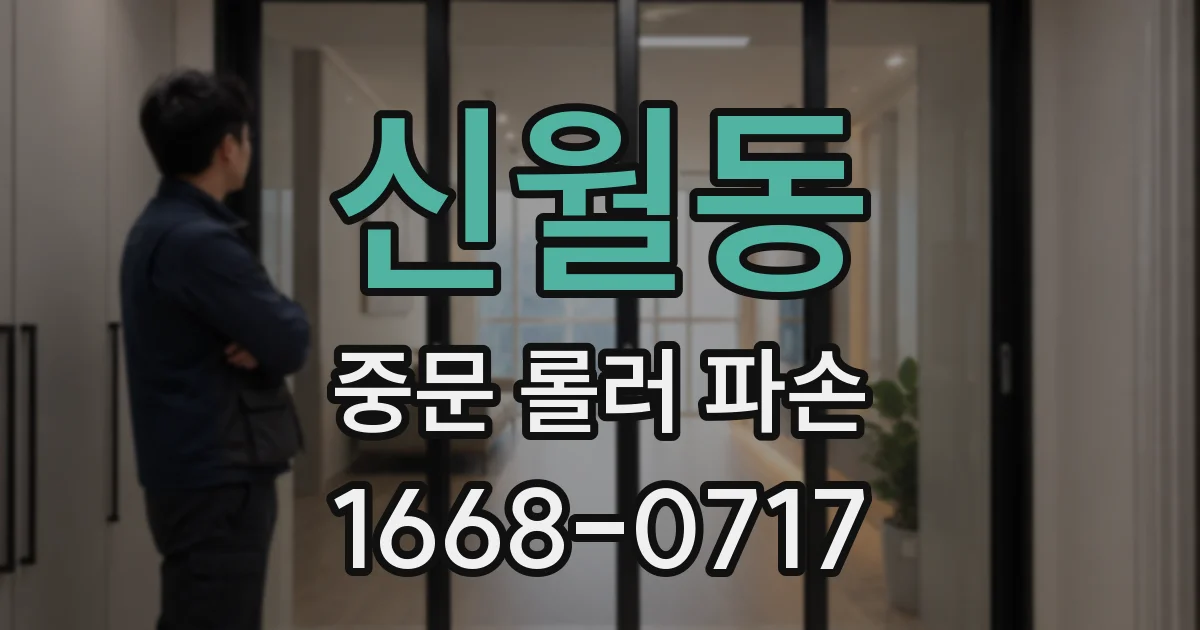 신월동 중문 롤러 파손