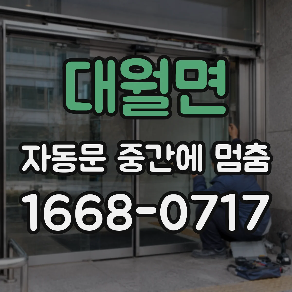 대월면 자동문 중간에 멈춤