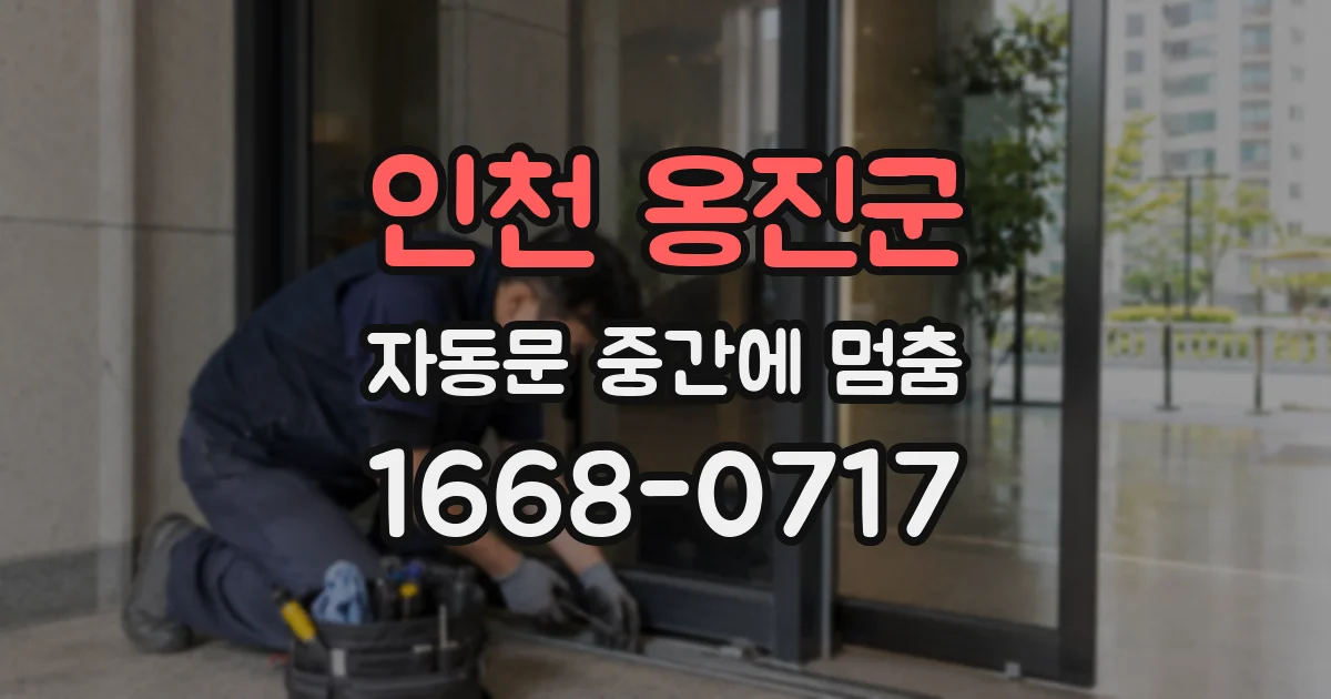 인천 옹진군 자동문 중간에 멈춤