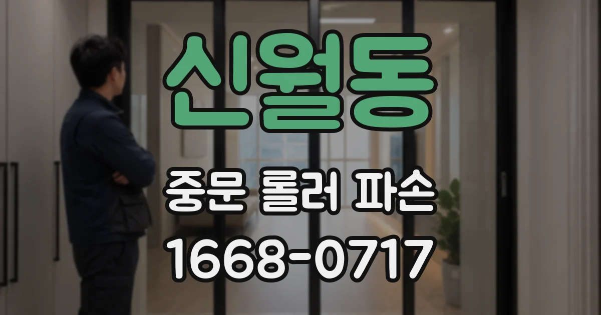 신월동 중문 롤러 파손