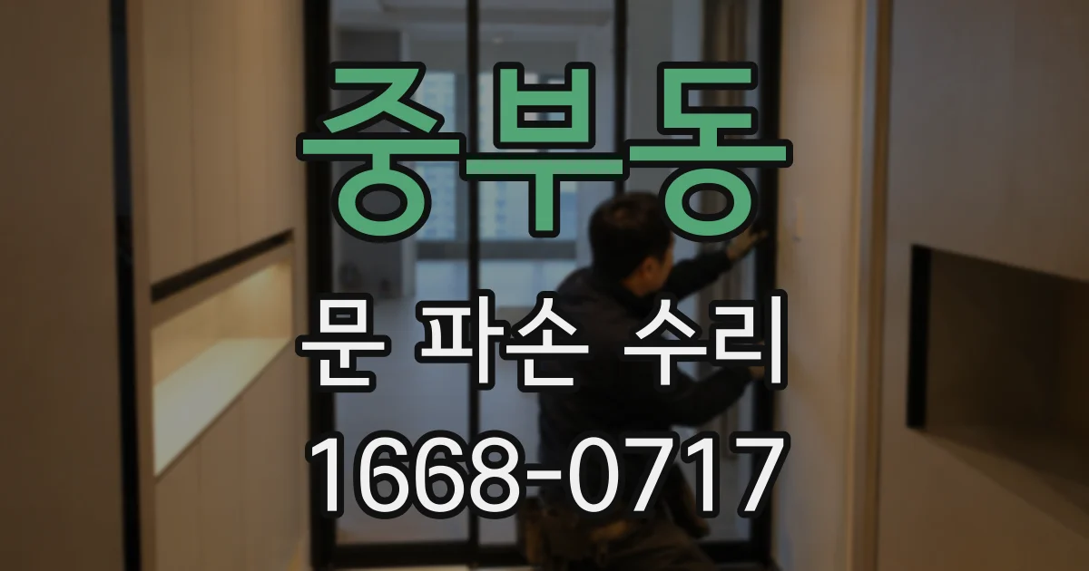 중부동 문 파손 수리