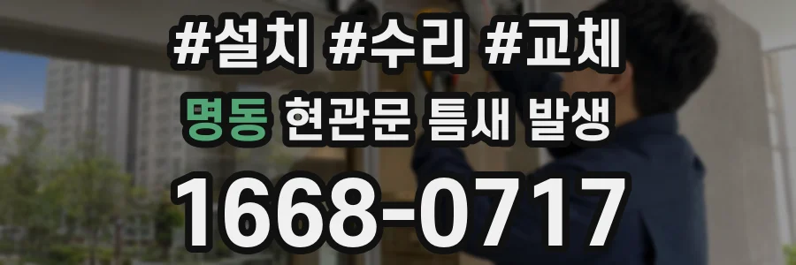 명동 현관문 틈새 발생